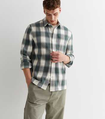 Green Check Cotton Relaxed Fit Overshirt