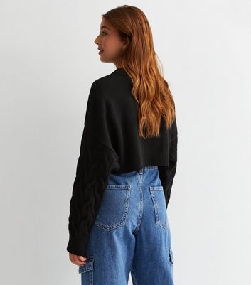 Black cropped outlet jumpers