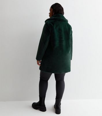 New look cheap green fur coat