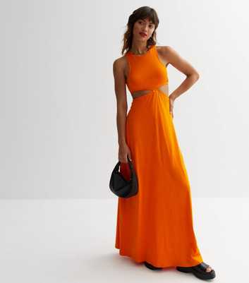 ONLY Orange Cut Out Maxi Dress