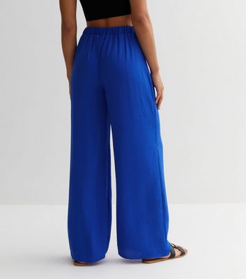 Royal blue wide leg hot sale trousers