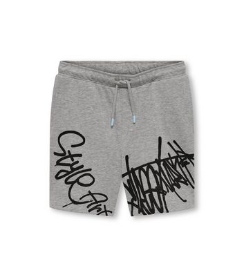 KIDS ONLY Pale Grey Graffiti Shorts New Look