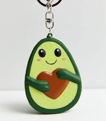 Green Avocado Heart Squishy Bag Charm New Look
