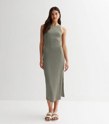 Side stripe midi store dress