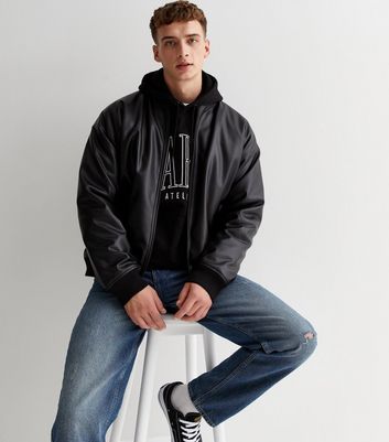 Men's oversized leather on sale jacket