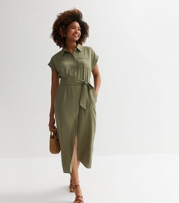 Khaki shirt dress clearance outfit