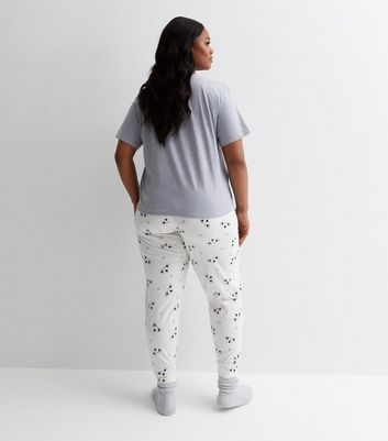 Curves Light Grey Jogger Pyjama Set with Koala Print New Look