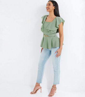 Lime green peplum top online