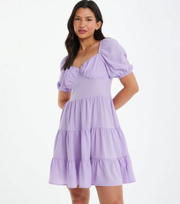 Lilac puff sale sleeve dress