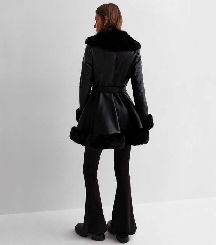 All You Desire Black PU & Faux Fur Jacket Womens Size 10 Cherry Koko | Pink Boutique