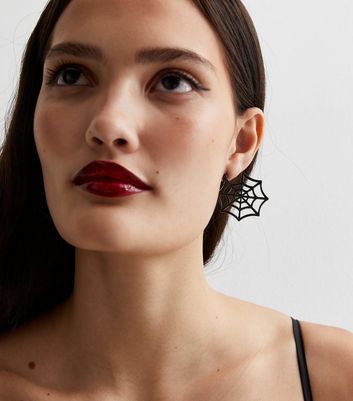 Spider web hot sale hoop earrings