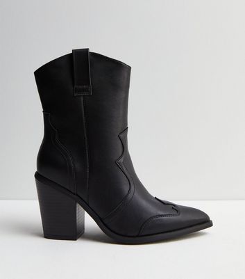 Black cowboy 2025 ankle boots womens