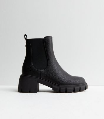 Chunky cleated heel chelsea sale boots