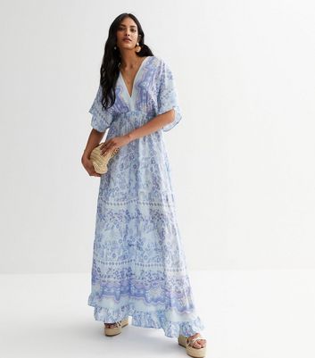 New look blue maxi dress best sale