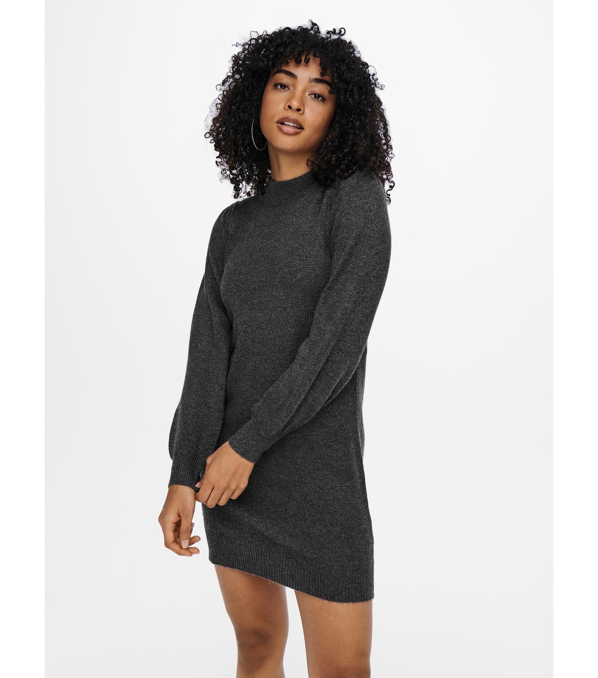 Women's Dark Grey Knit High Neck Mini Dress JDY New Look