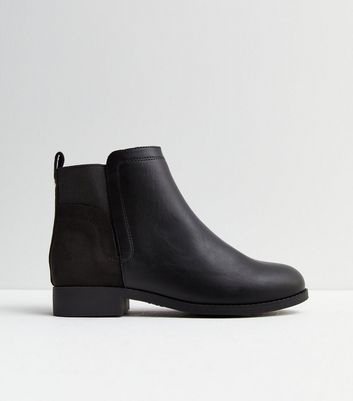 New look wide clearance fit black ankle boots