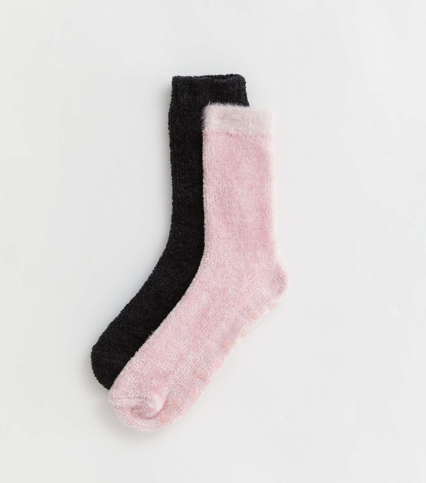 Girls 2 Pack Pink Fluffy Socks