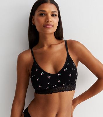 Lace trim sales bralette