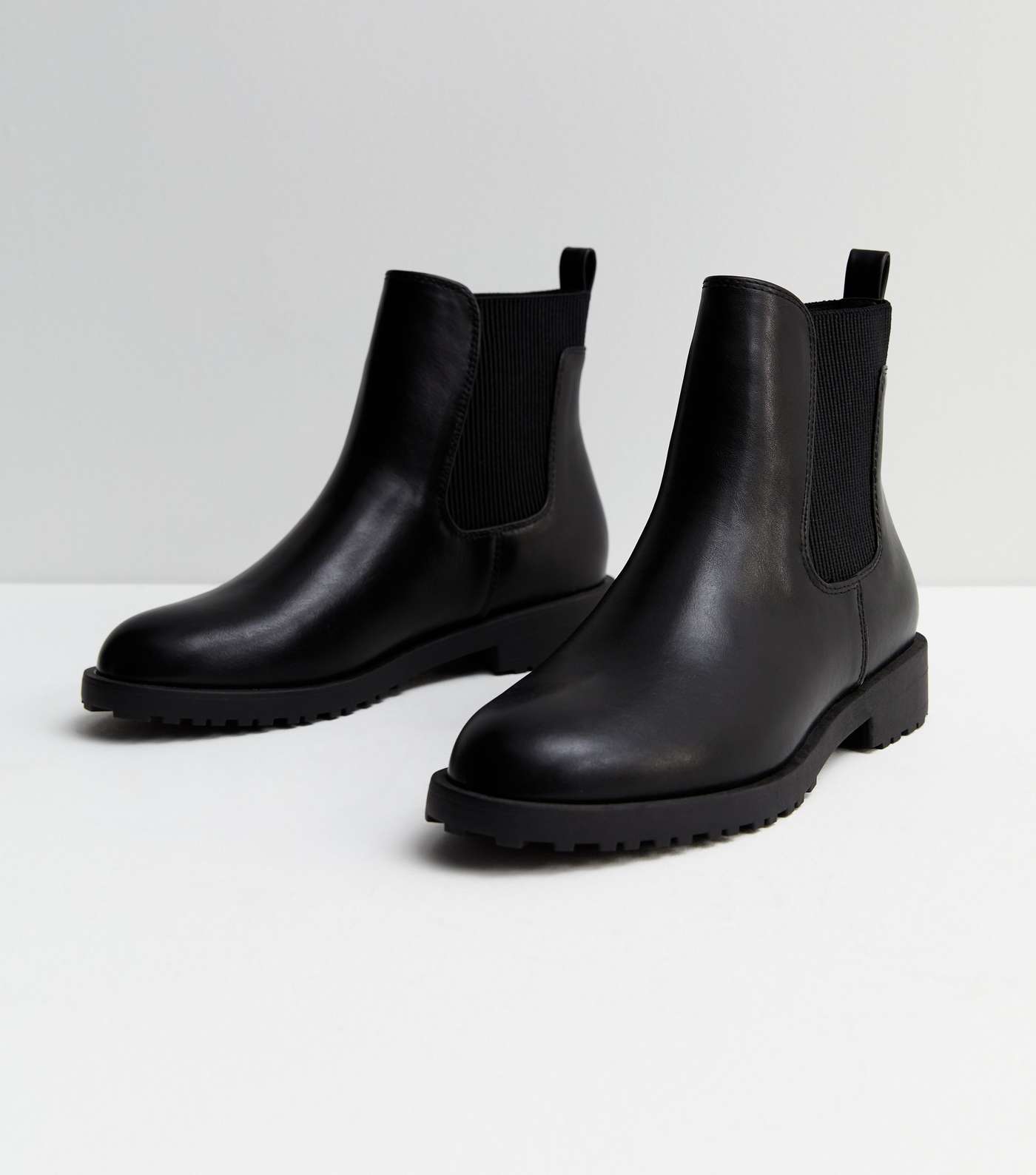 Black Leather-Look Chelsea Boots Image 2