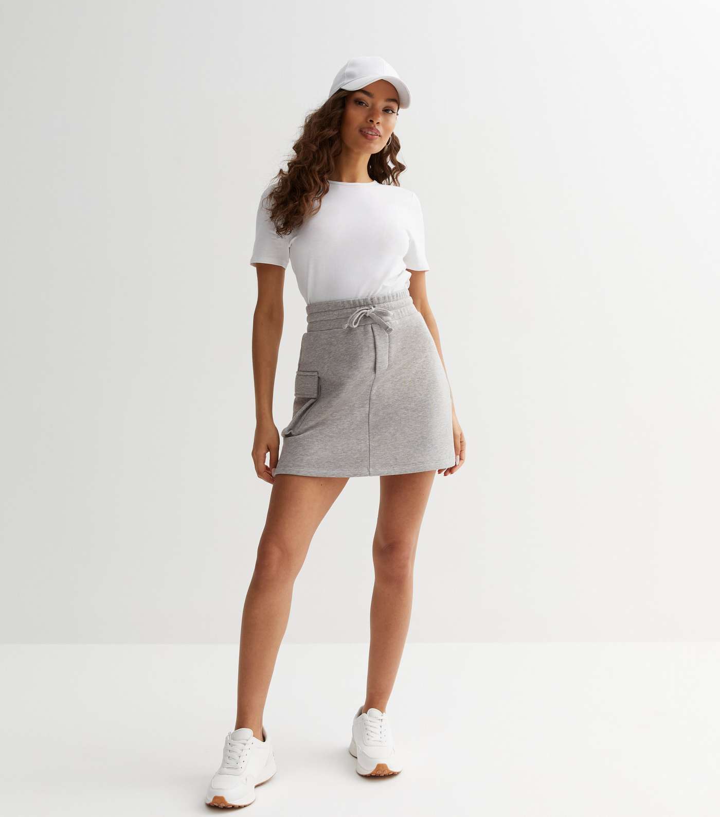 Petite Grey Jersey Mini Cargo Skirt Image 2
