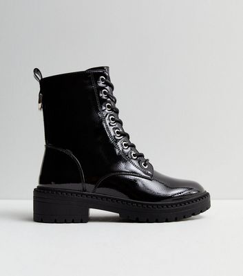 Black biker boots new look on sale