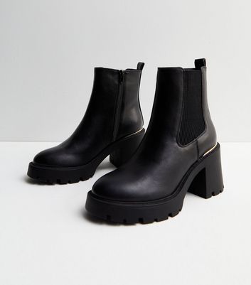 Chellysun chunky cleated heel chelsea boots hotsell