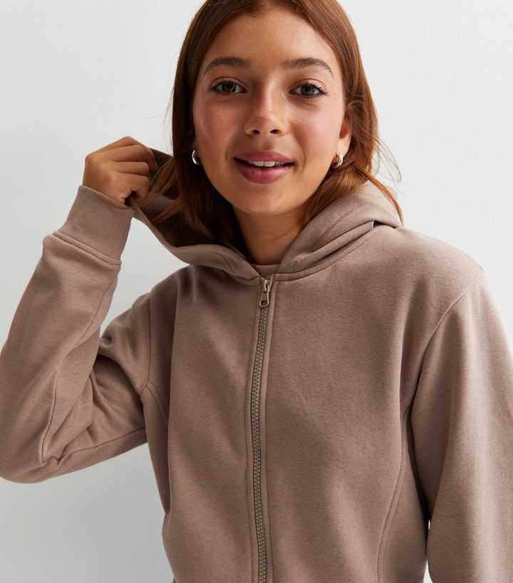 brown hoodies zip up