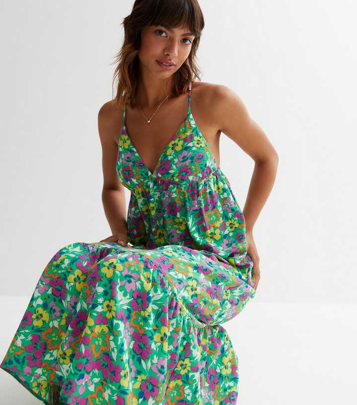 green emerald velvet dress Baltic Born Womens Kearny Ruffle Maxi Dress | Dark Green Floral