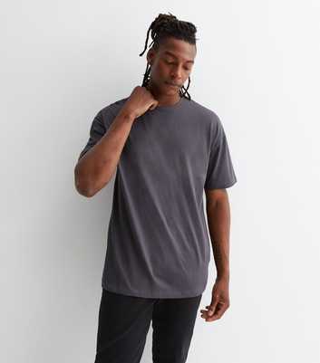 Dark Grey Cotton Oversized T-Shirt