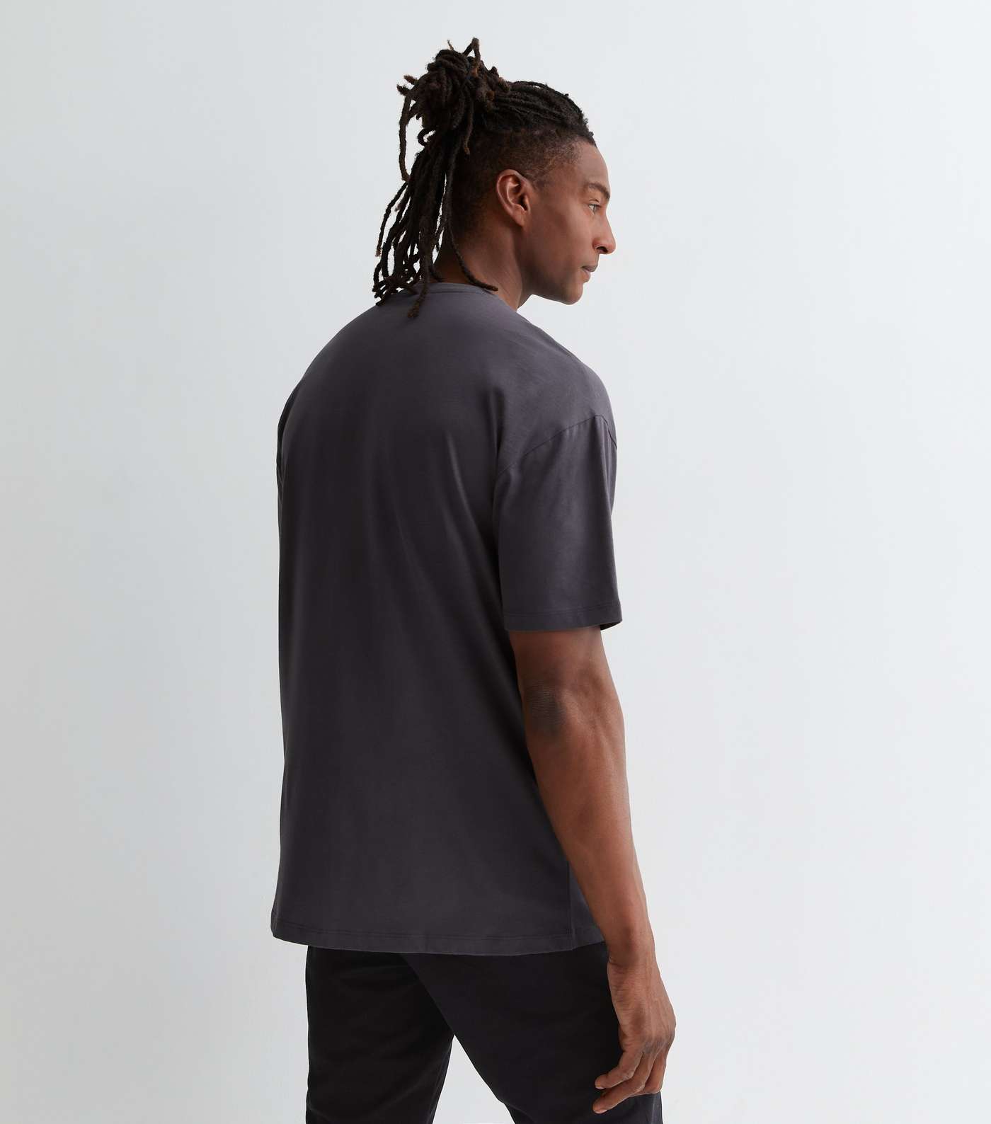 Dark Grey Cotton Oversized T-Shirt Image 4
