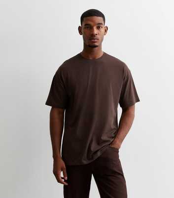 Dark Brown Cotton Oversized T-Shirt