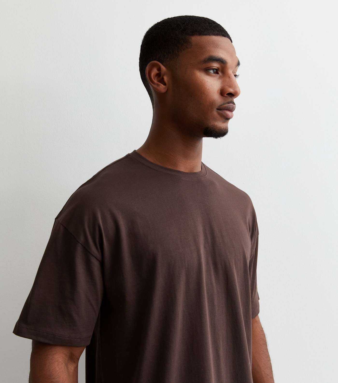 Dark Brown Cotton Oversized T-Shirt Image 2