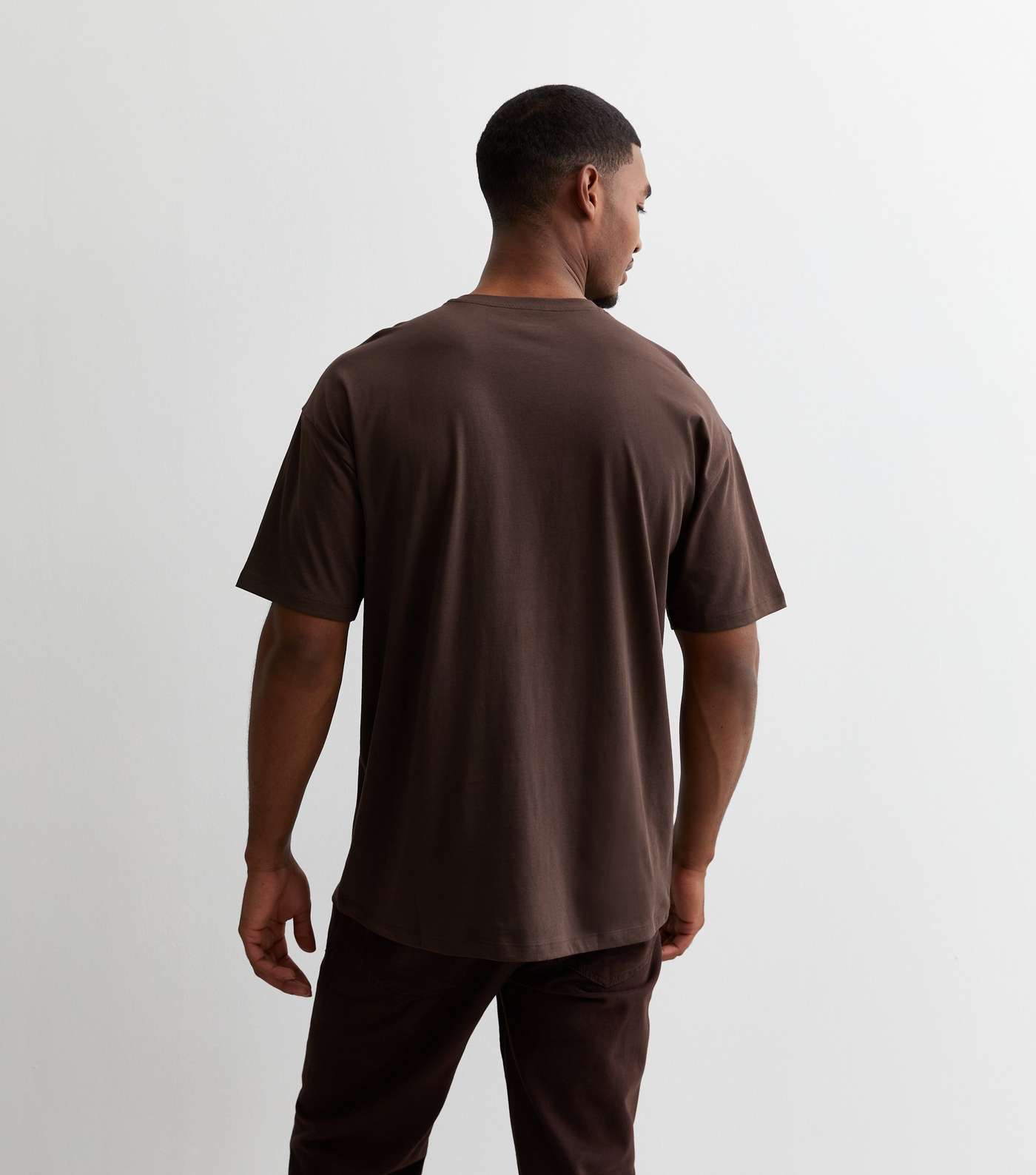 Dark Brown Cotton Oversized T-Shirt Image 4