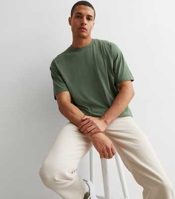 Khaki Cotton Oversized T-Shirt