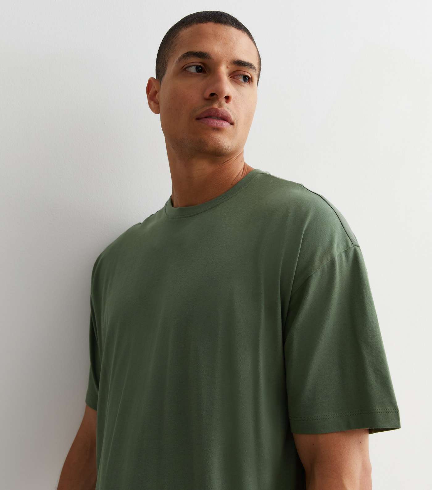 Khaki Cotton Oversized T-Shirt Image 2