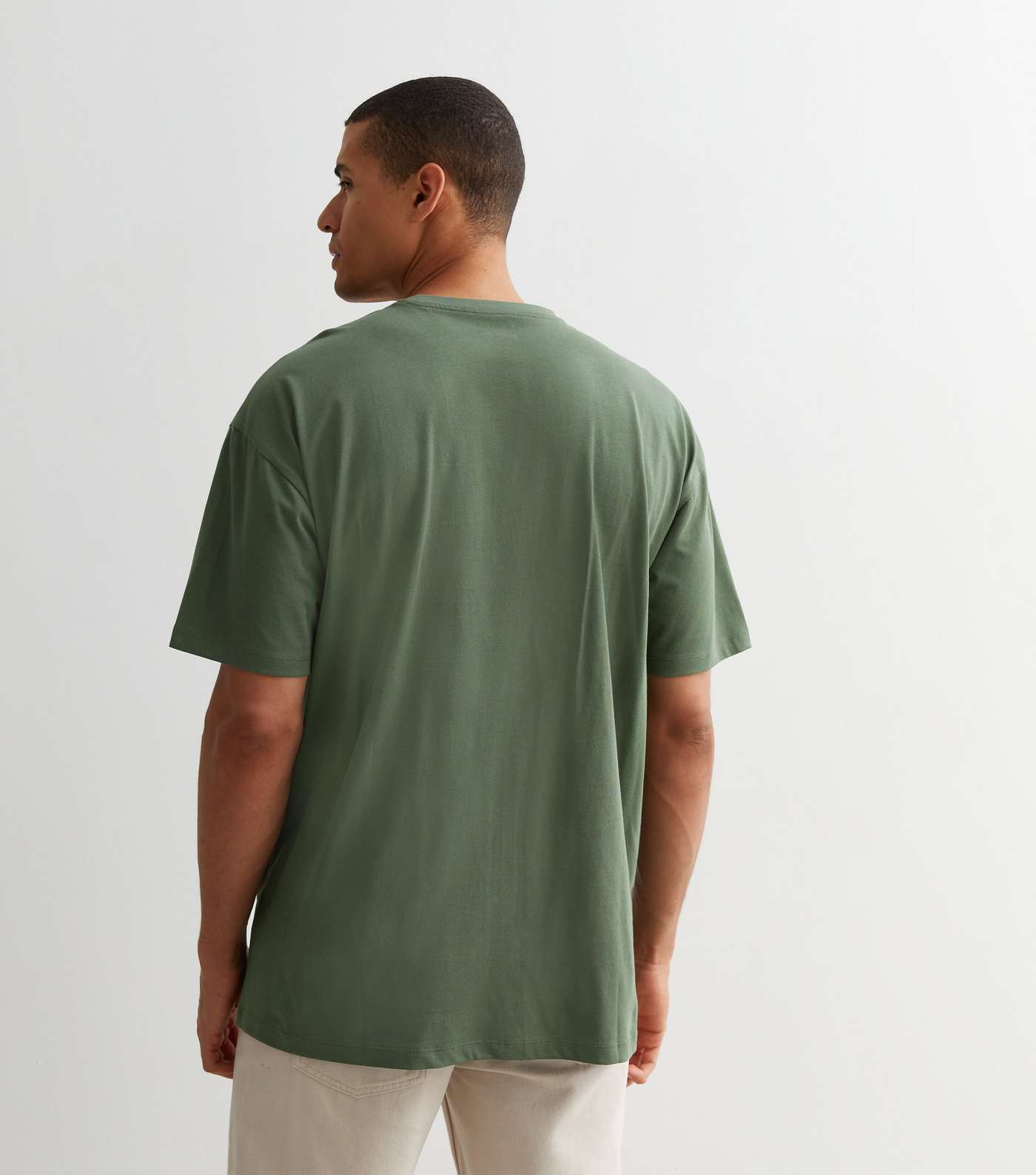 Khaki Cotton Oversized T-Shirt Image 4