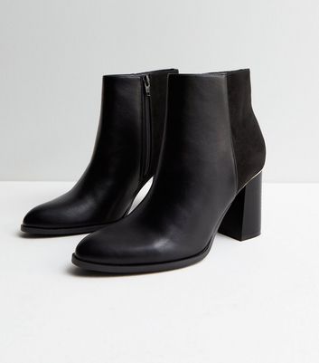 New look black hot sale block heel ankle boots