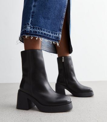 Charlize Black Chunky Ankle Boots