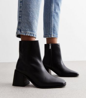 Shops leather heel boots