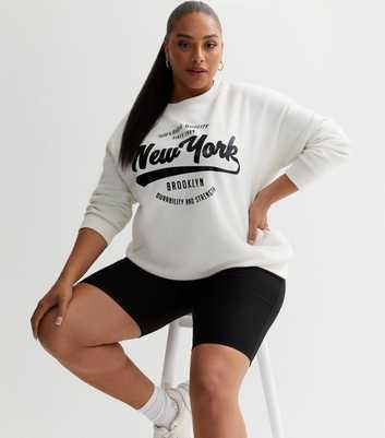 Yours Curve Lime Green 'New York' Slogan Varsity Tshirt Size 14 | Women's Plus Size and Curve Fashion