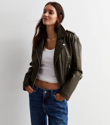 Leather effect 2025 biker jacket