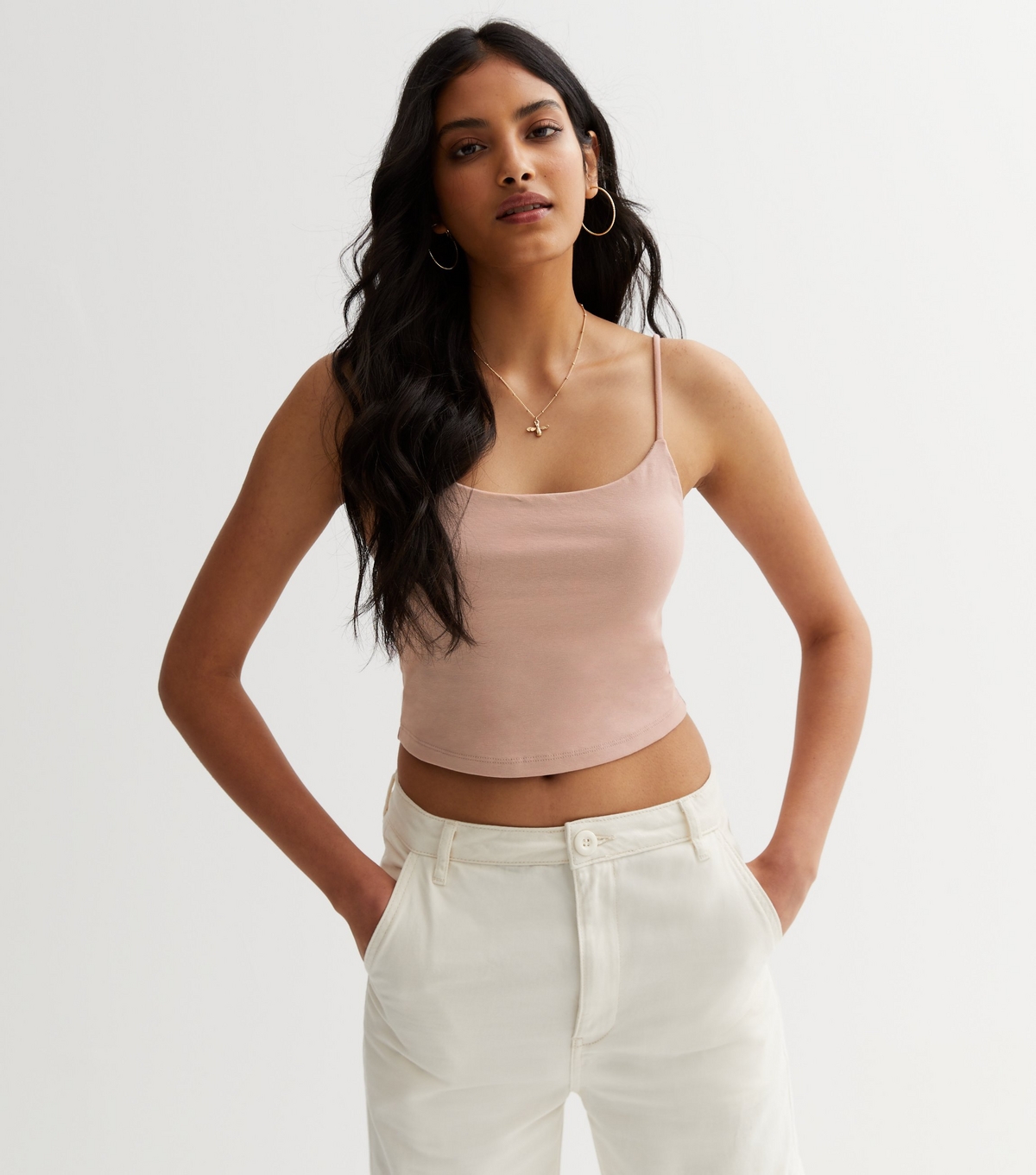 Women's Mink Strappy Crop Top New Look
