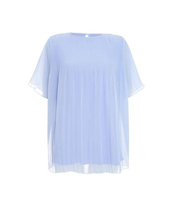 Pale blue chiffon store top