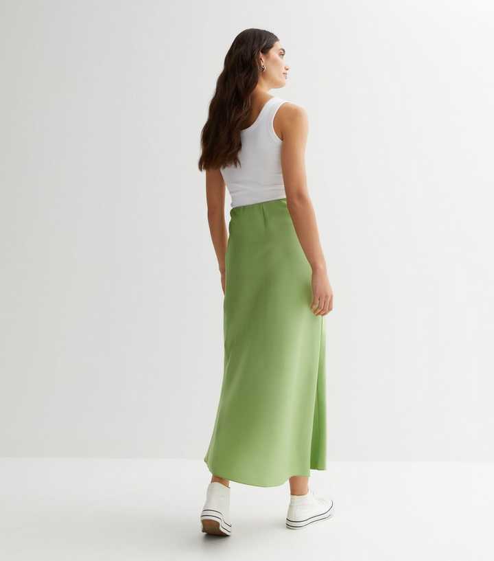 Green Satin Skirt - Green High-Rise Skirt - Green Wrap Skirt - Lulus