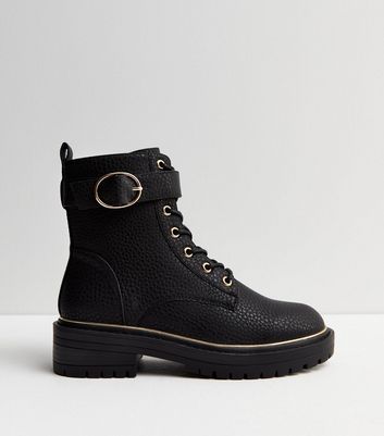 Black biker fashion boots new look