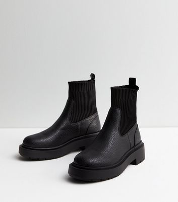 Black knit 2025 sock boots