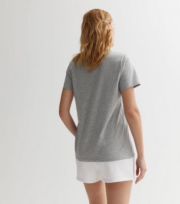 Pale Grey Marl NYC Logo T-Shirt New Look