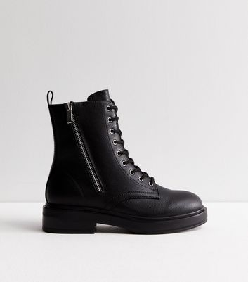 New look lace up biker flat ankle boot best sale