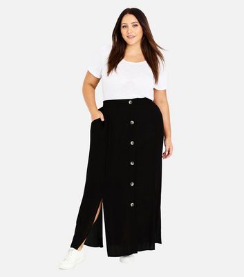 Evans denim midi on sale skirt