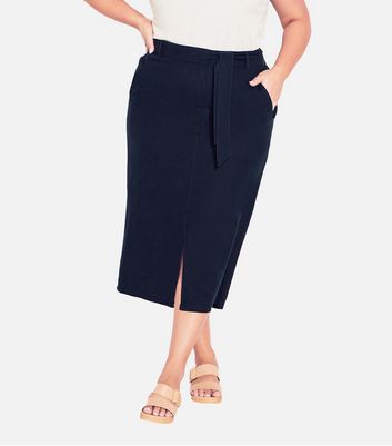 Midi navy 2024 pencil skirt